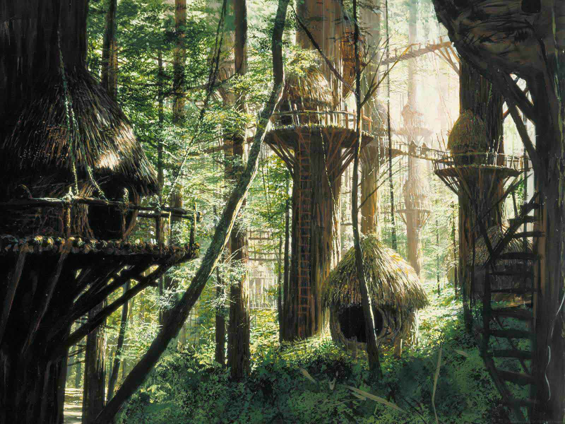 Illustration for article titled AsĂ se hicieron los matte paintings de la primera trilogĂa de Star Wars